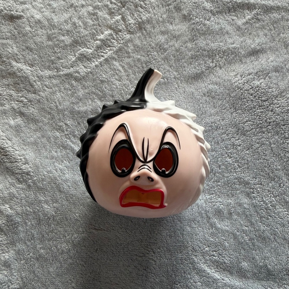 Disney Cruella De Vil Light Up Pumpkin Halloween Decoration Black White - AH1517